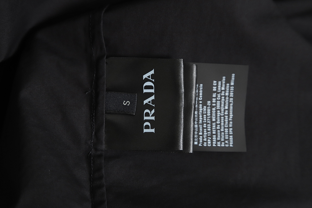 Pra*a prd 23ss triangular rhinestone logo long sleeve shirt tsk1