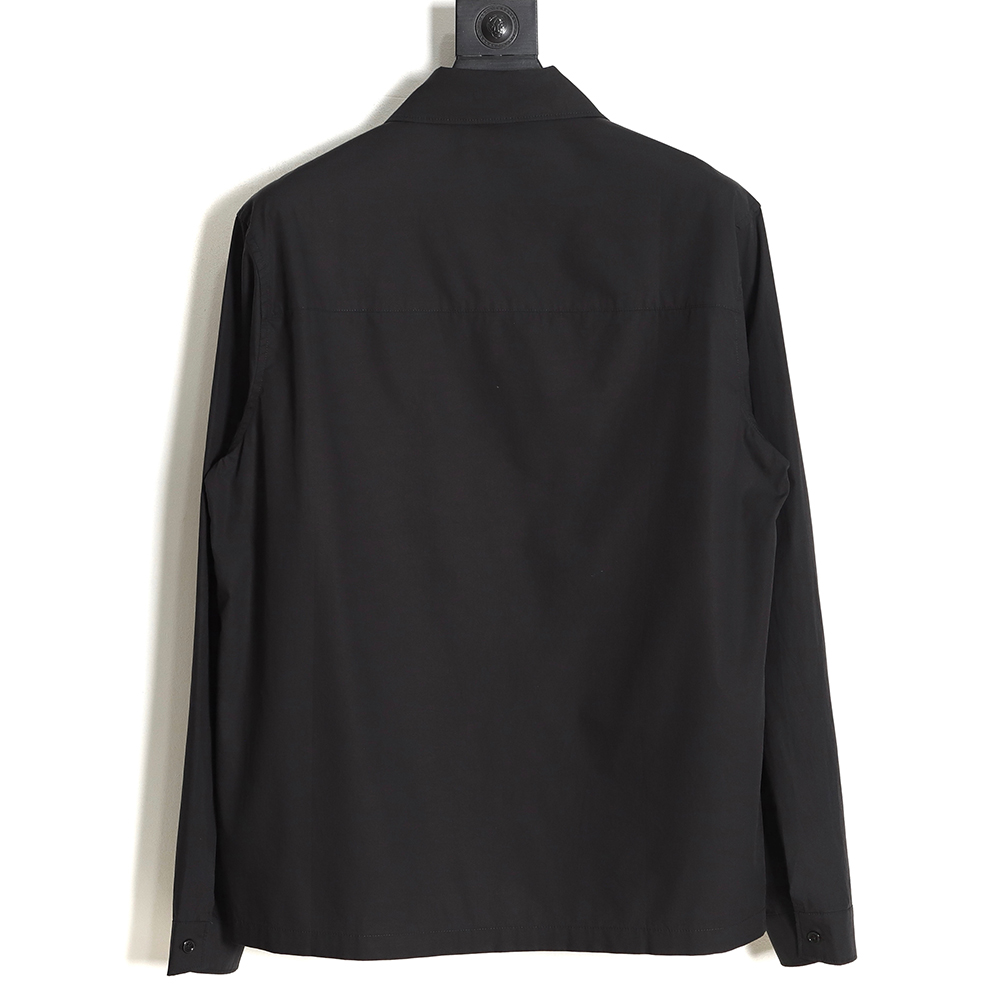 Pra*a prd 23ss triangular rhinestone logo long sleeve shirt tsk1