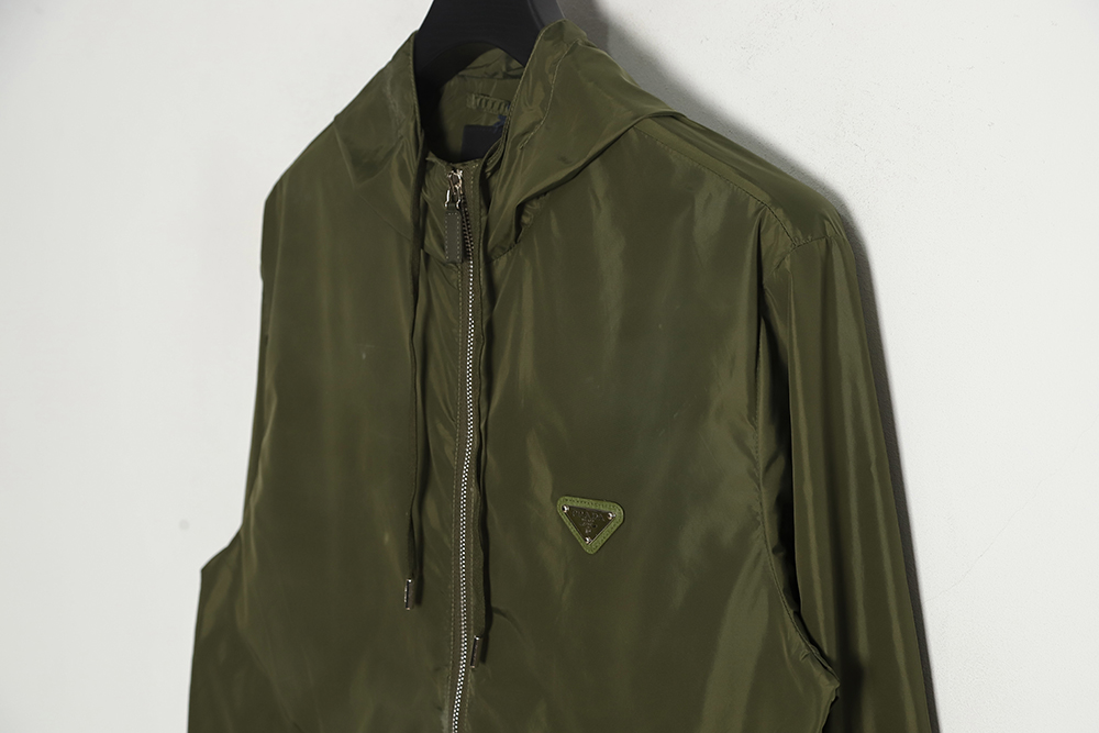 Pra*a prd 23ss nylon triangle logo hooded light jacket jacket