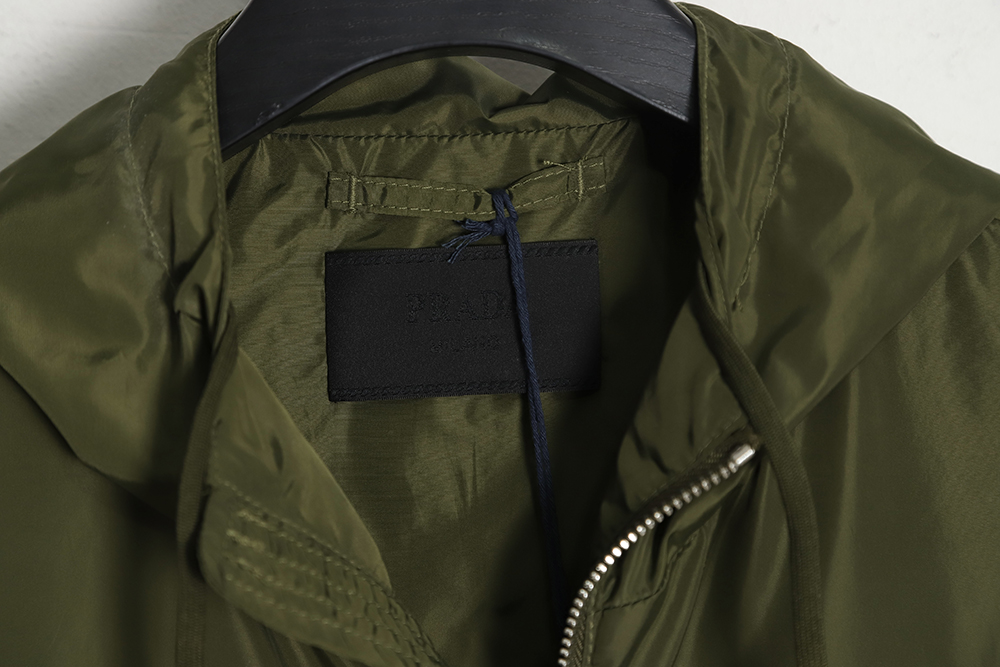 Pra*a prd 23ss nylon triangle logo hooded light jacket jacket