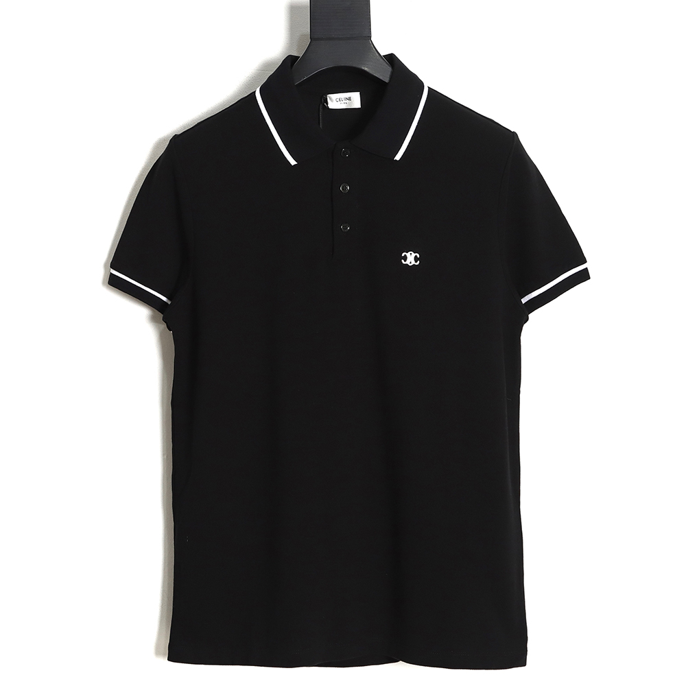 Ce**e 23ss chest embroidery short-sleeved polo shirt tsk1
