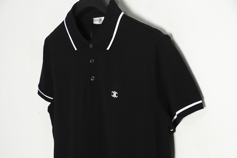 Ce**e 23ss chest embroidery short-sleeved polo shirt tsk1