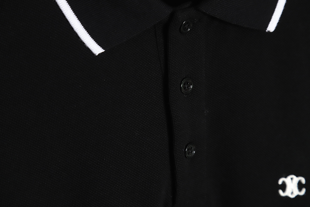 Ce**e 23ss chest embroidery short-sleeved polo shirt tsk1
