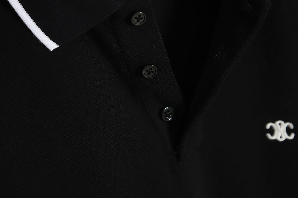 Ce**e 23ss chest embroidery short-sleeved polo shirt tsk1