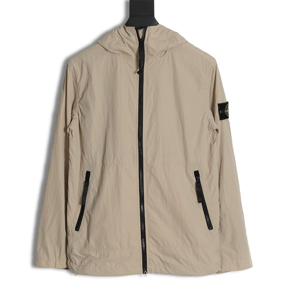 STONE ISLAND 23SS Solid Color Zipper Hooded Jacket