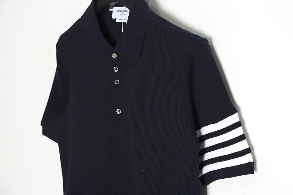 Thom Browne TB Waffle Sleeve Four Bar POLO Short Sleeve TSK2