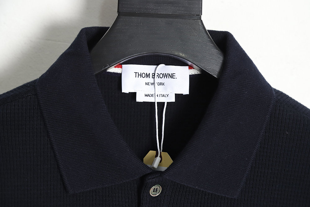 Thom Browne TB Waffle Sleeve Four Bar POLO Short Sleeve TSK2