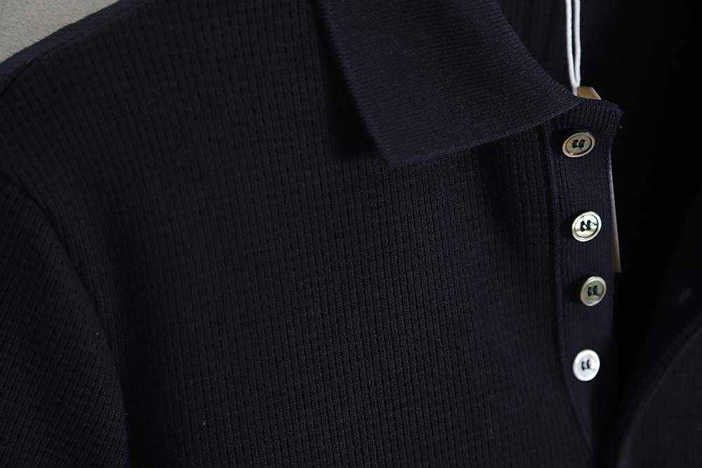 Thom Browne TB Waffle Sleeve Four Bar POLO Short Sleeve TSK2