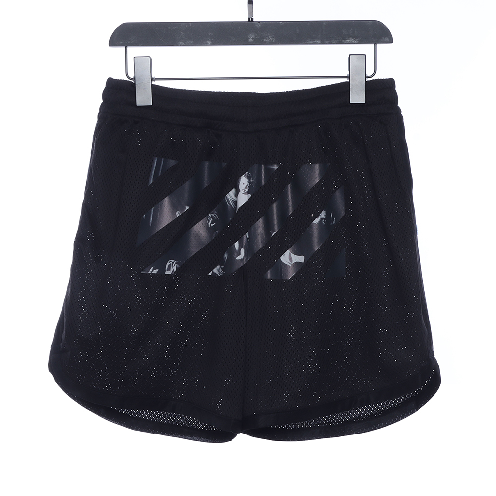 Off White Logo Twill Print Shorts