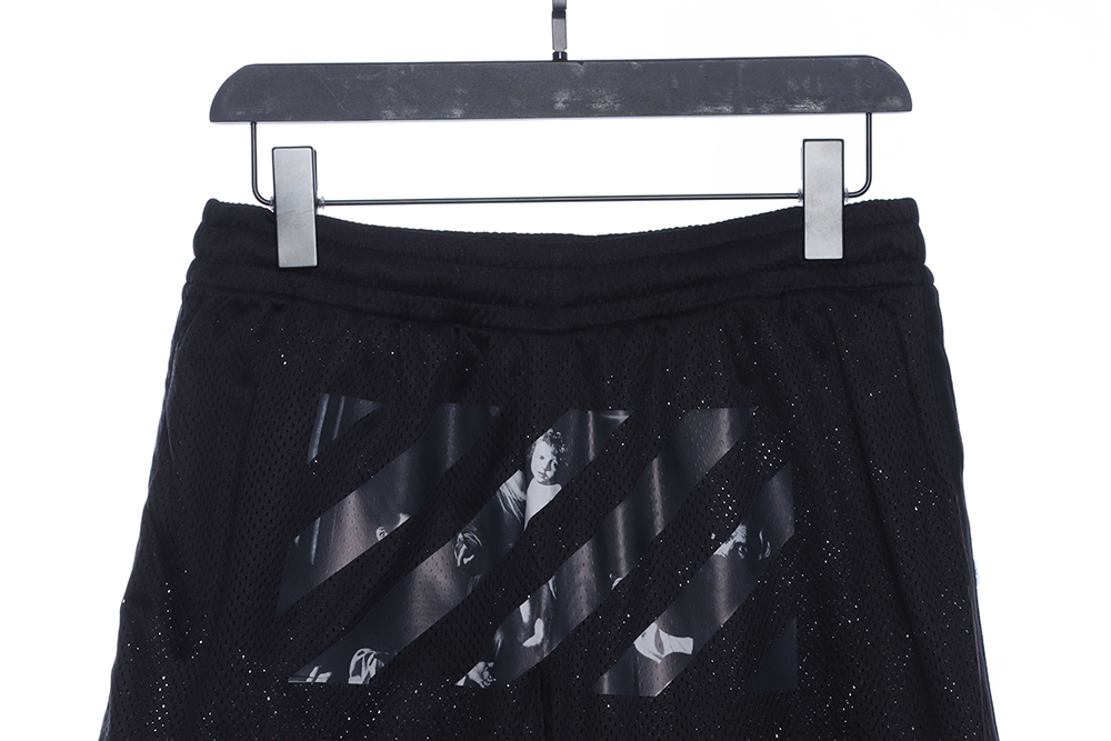 Off White Logo Twill Print Shorts