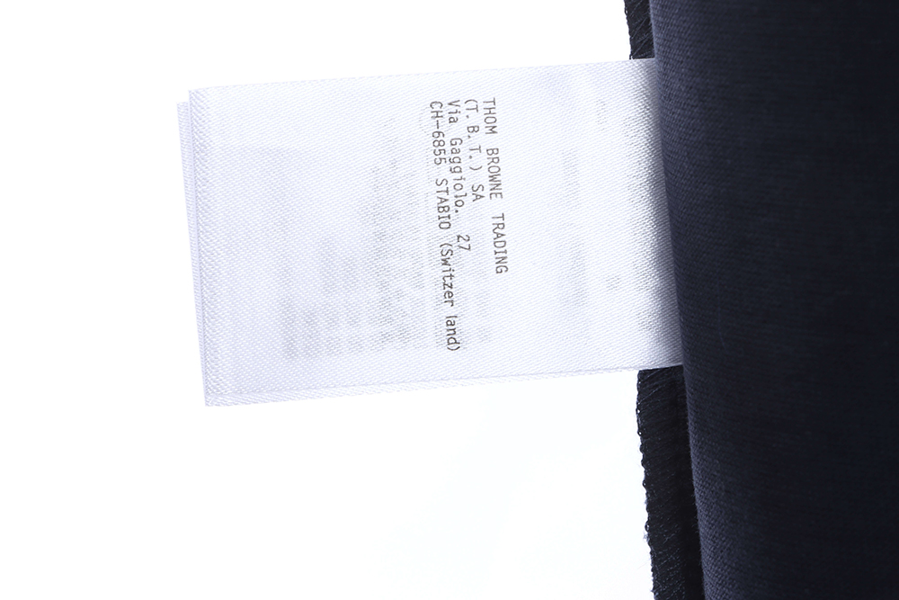 Thom Browne red, white and blue striped webbing overlock short sleeve TSK2