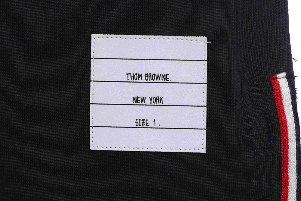 Thom Browne red, white and blue striped webbing overlock short sleeve TSK2