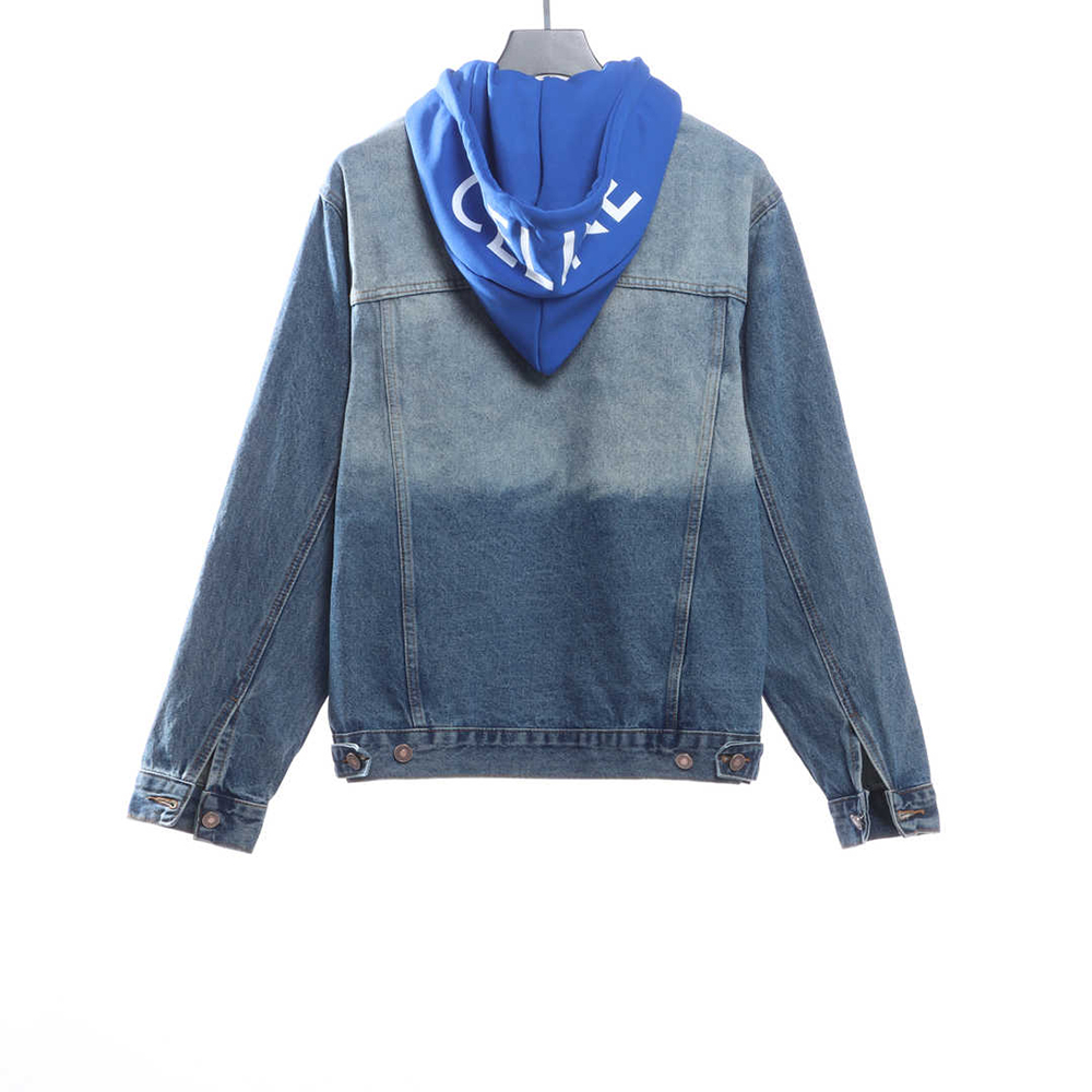 Selena Fake Two Piece Hooded Denim Jacket