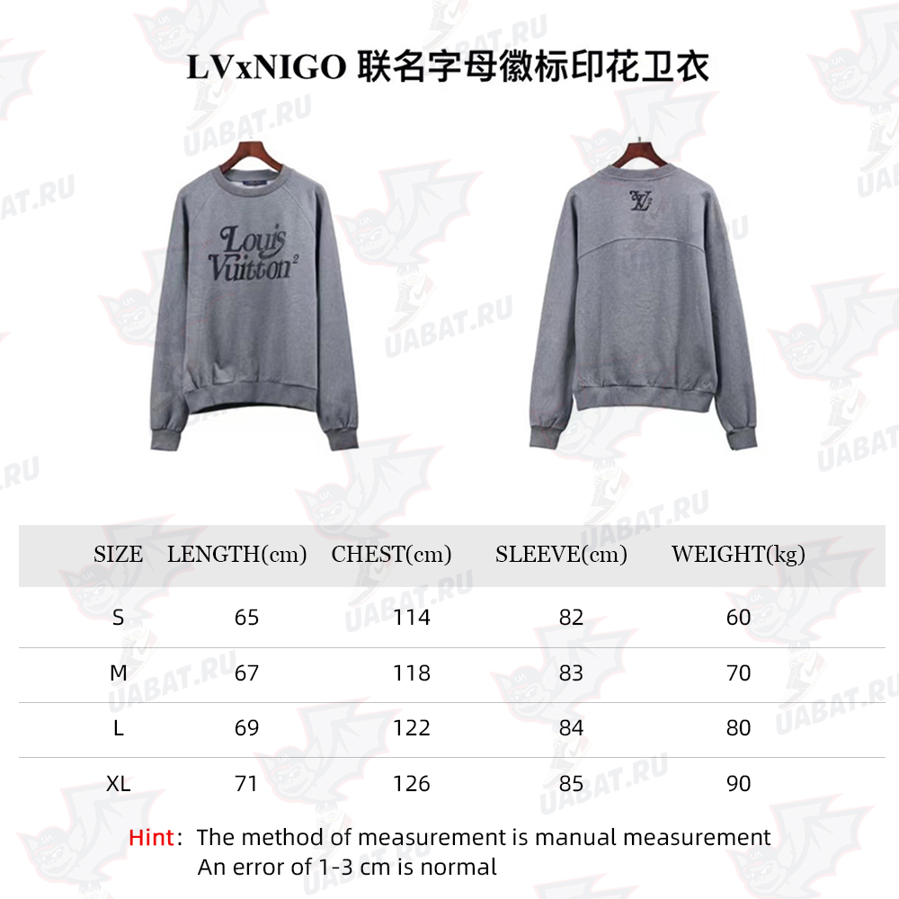 l0*is V*t0n × nigo joint gray raglan sleeve round neck sweater