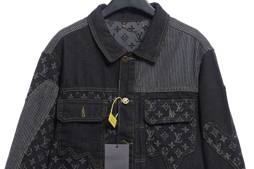 l0*is V*t0n joint nigo stitching contrast color denim jacket