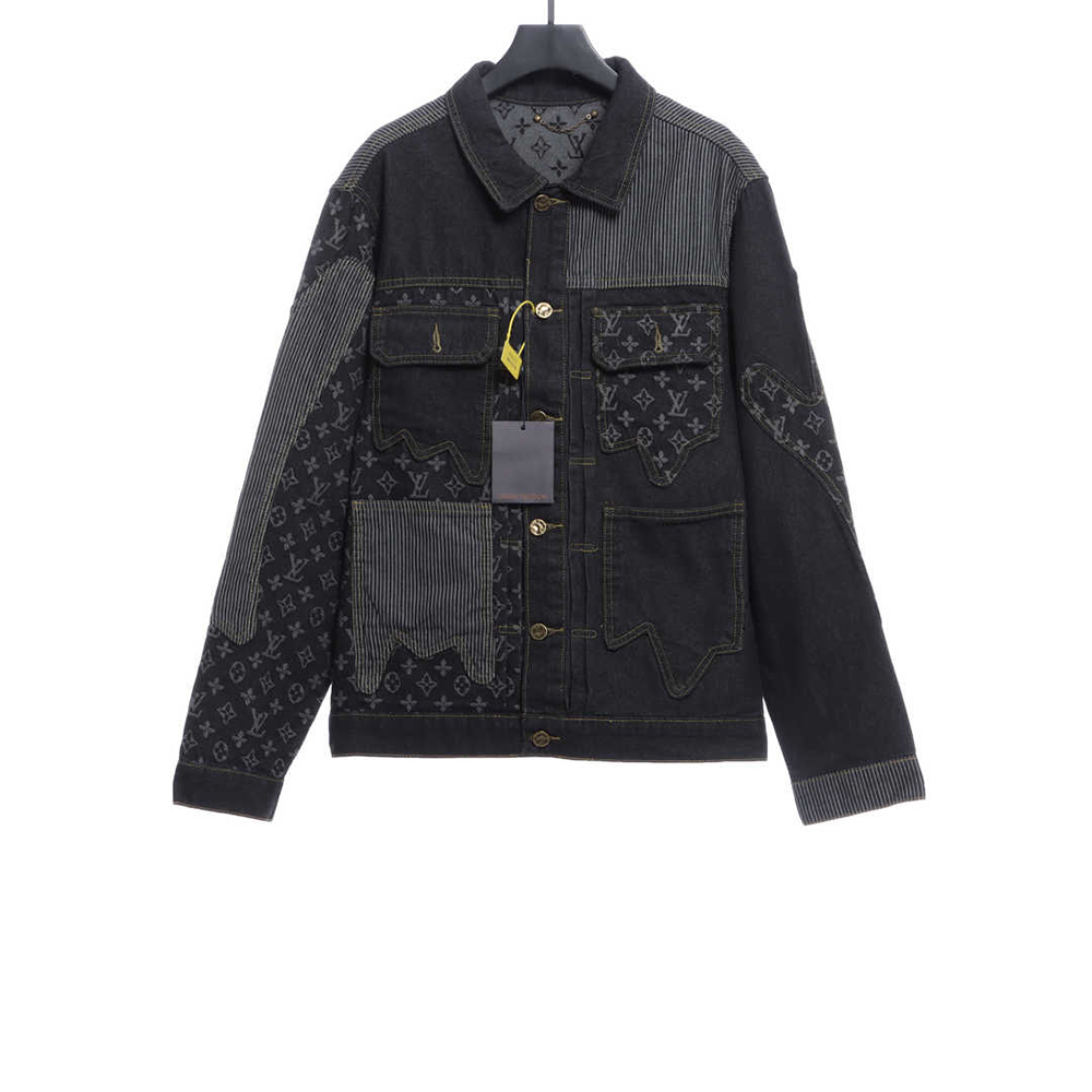 l0*is V*t0n joint nigo stitching contrast color denim jacket
