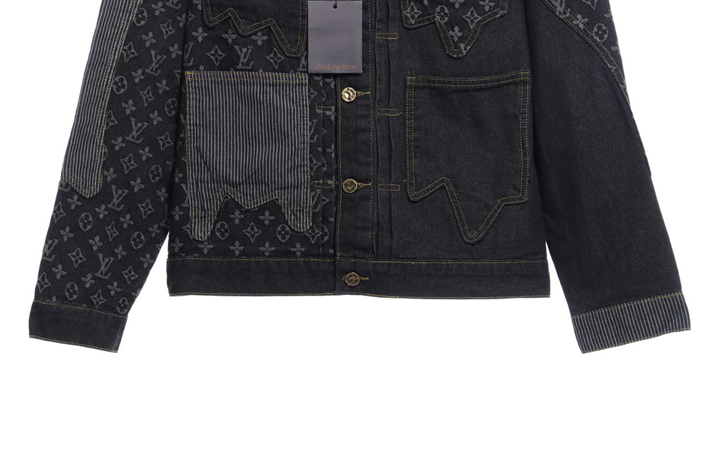 l0*is V*t0n joint nigo stitching contrast color denim jacket