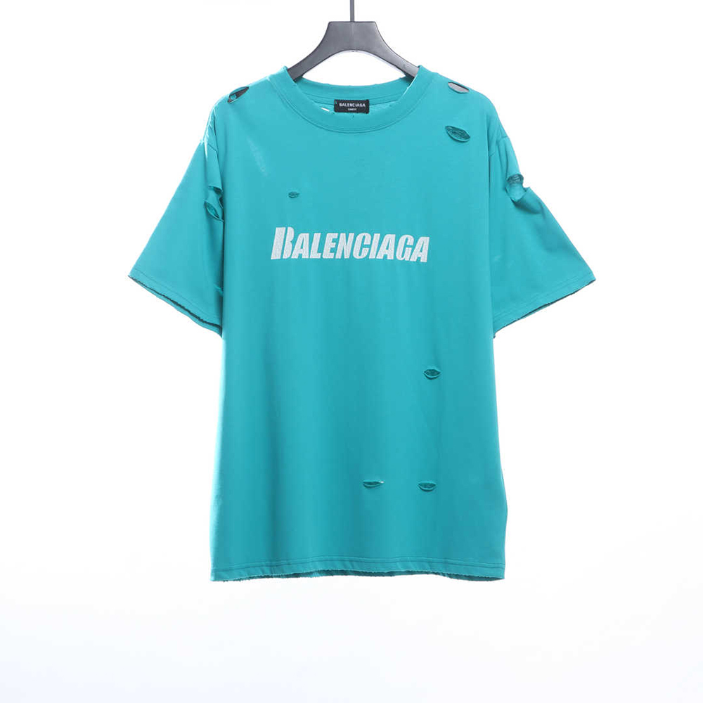 Ba*len*cia*ga distressed ruined short sleeves