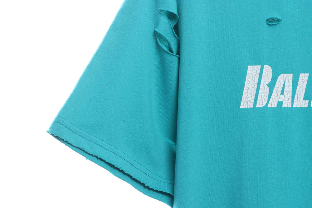 Ba*len*cia*ga distressed ruined short sleeves