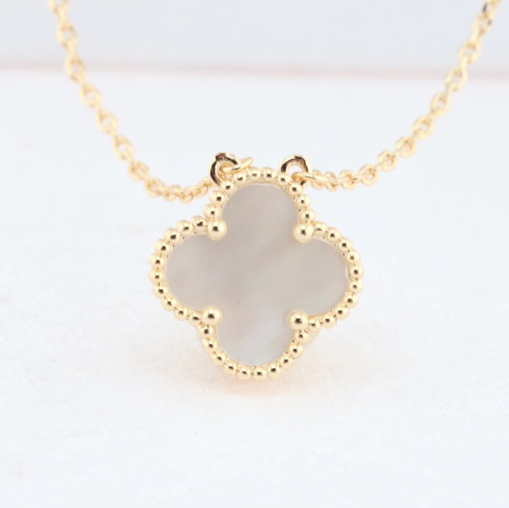 V*N CL*F & arpels, gold,white shell necklaces