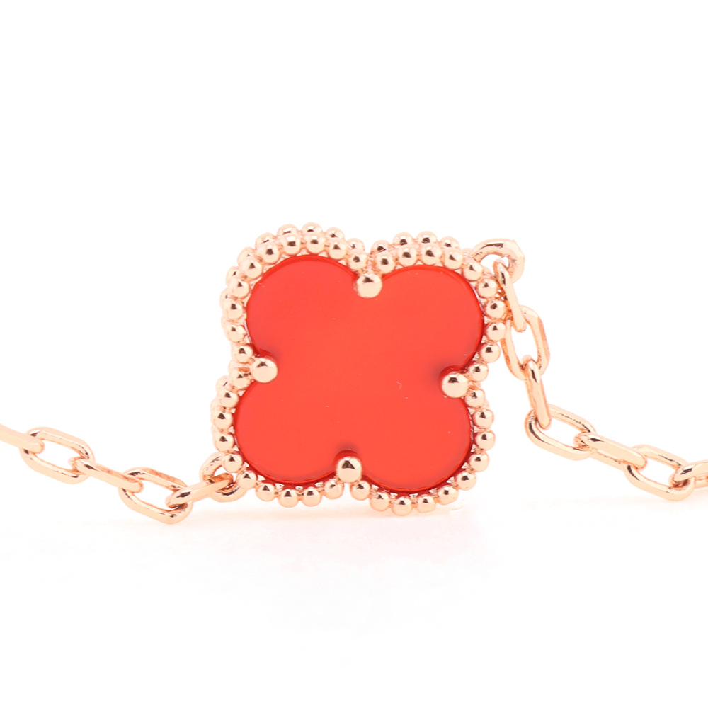 V*N CL*F & arpels rose gold carnelian bracelet