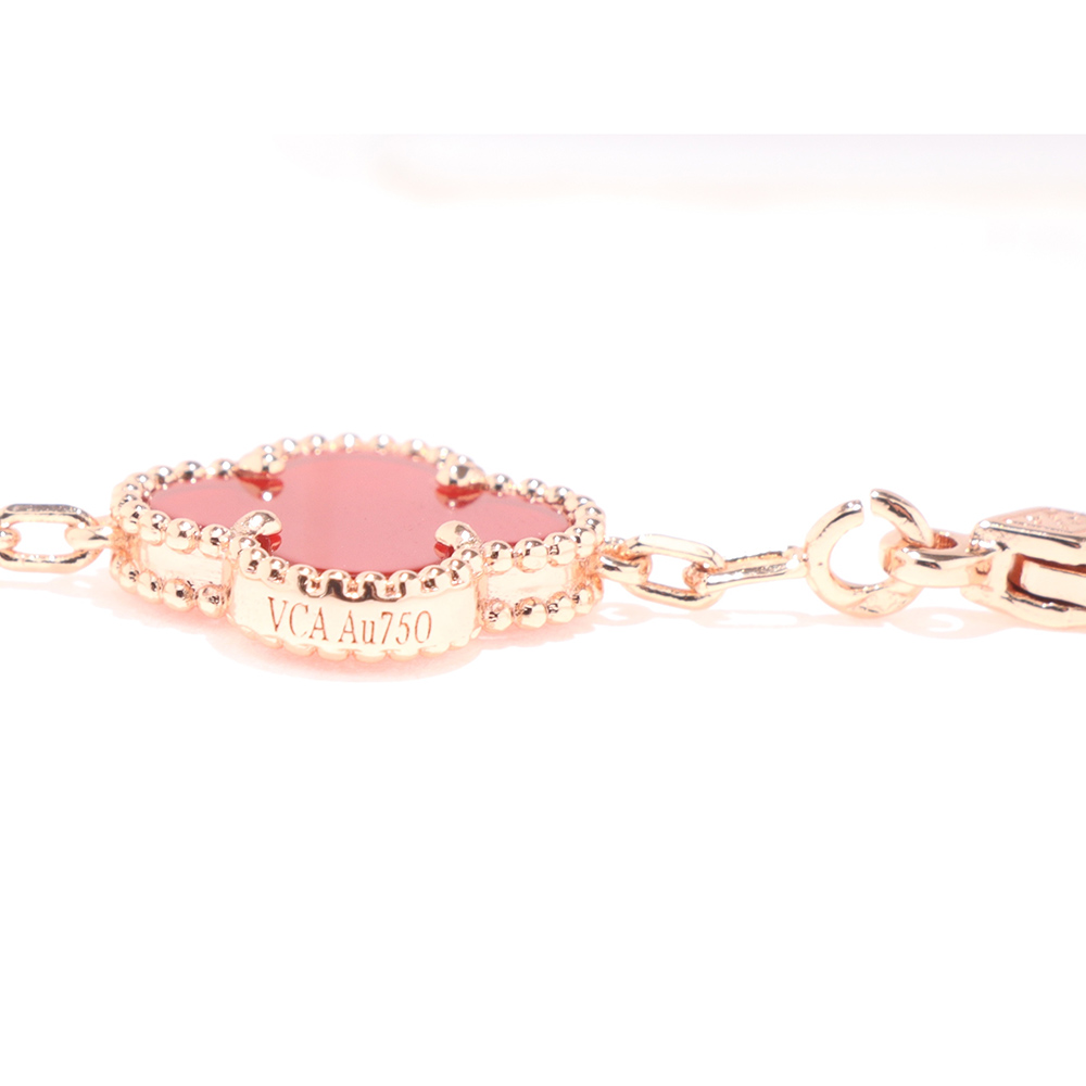 V*N CL*F & arpels rose gold carnelian bracelet
