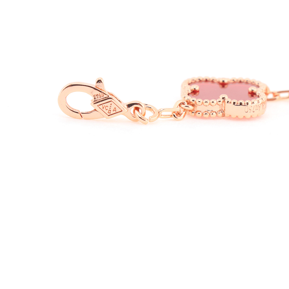 V*N CL*F & arpels rose gold carnelian bracelet