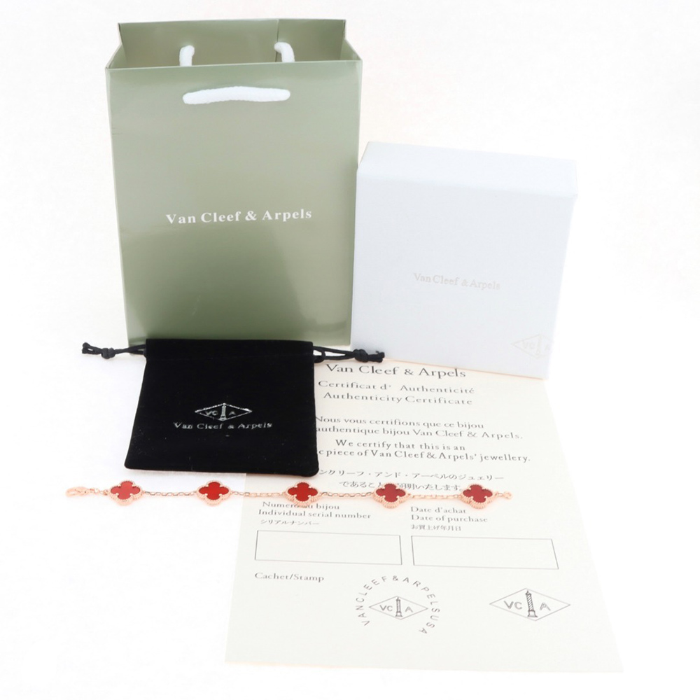V*N CL*F & arpels rose gold carnelian bracelet