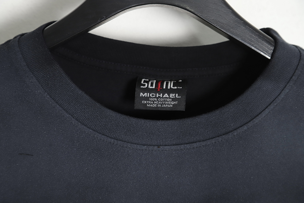 Saint Micheal 23SS sea letter washed short-sleeved T-shirt