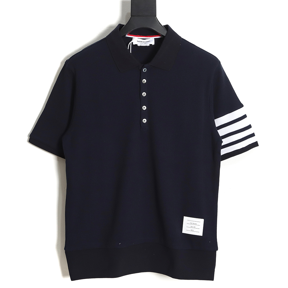 Thom Browne classic four-bar waffle POLO shirt short sleeve TSK2