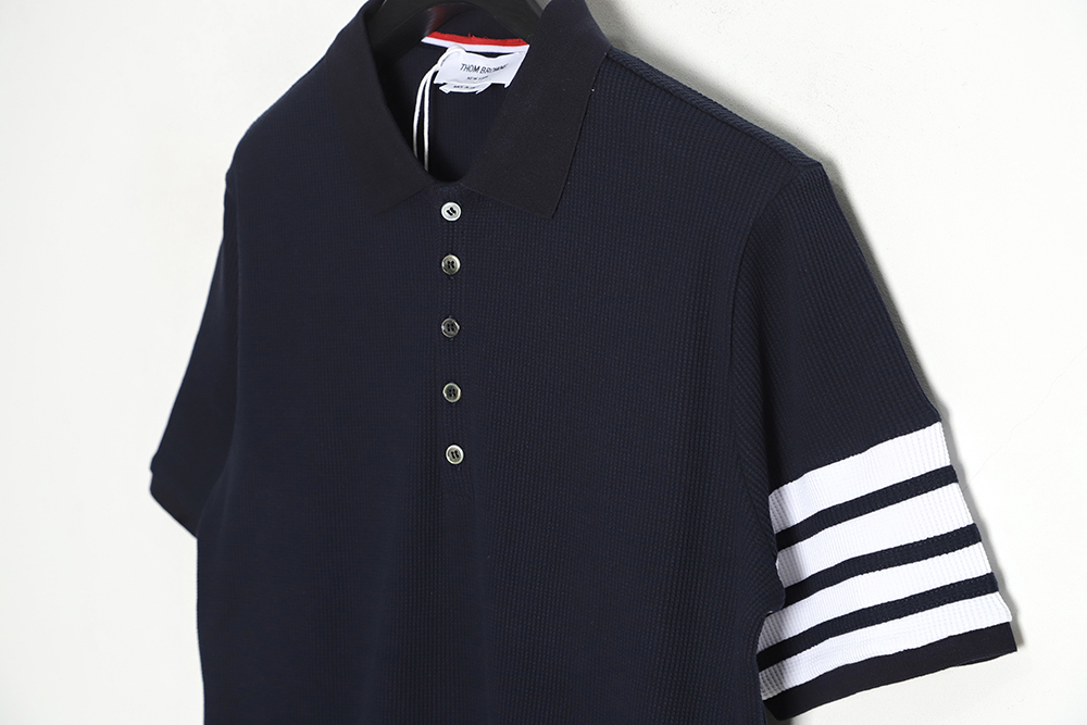 Thom Browne classic four-bar waffle POLO shirt short sleeve TSK2