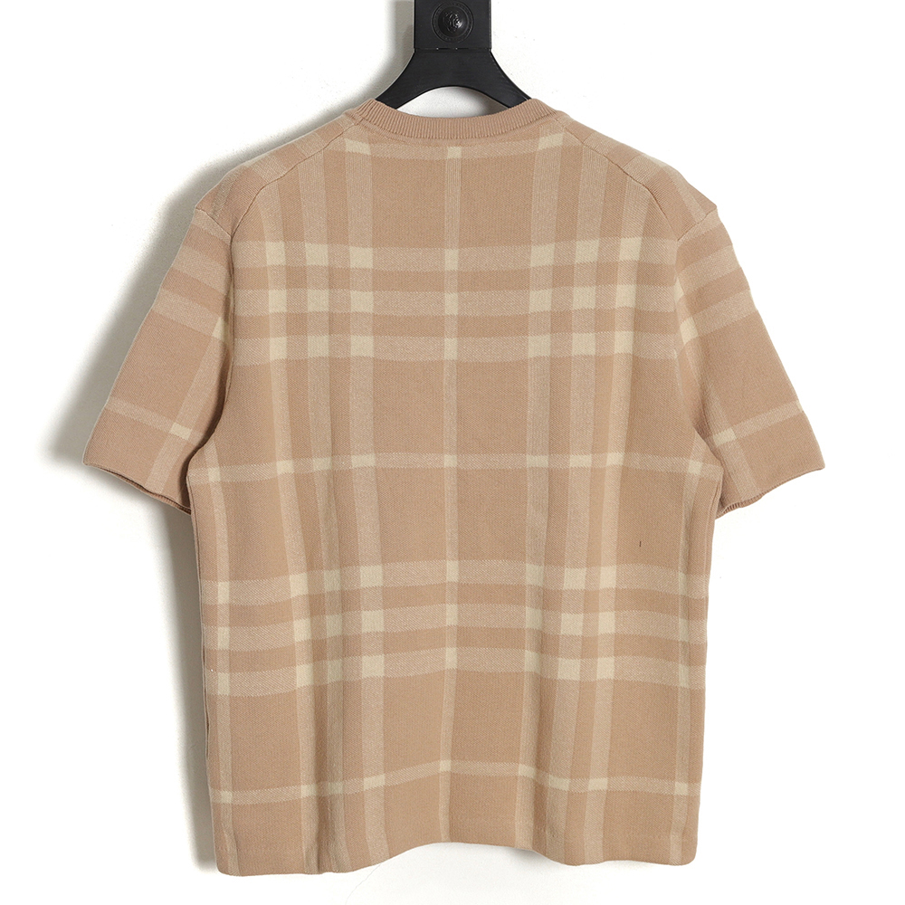 B**rry 23ss wool check knit short sleeve