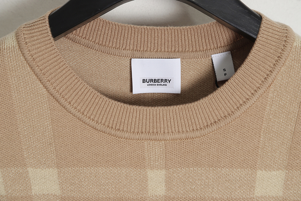 B**rry 23ss wool check knit short sleeve