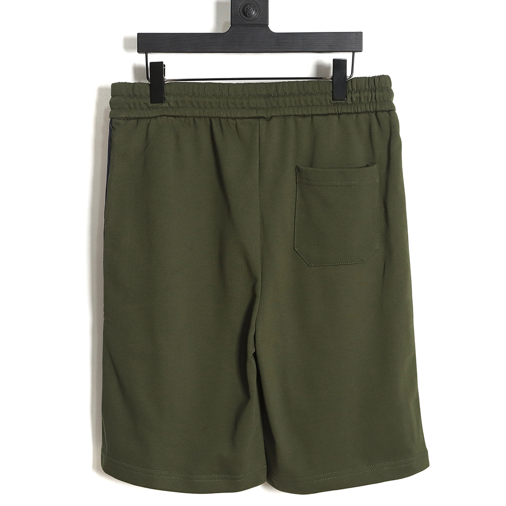 Moncler 23ss logo red blue and white striped webbing shorts