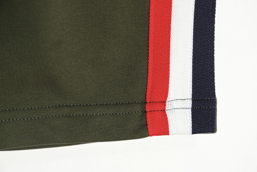 Moncler 23ss logo red blue and white striped webbing shorts