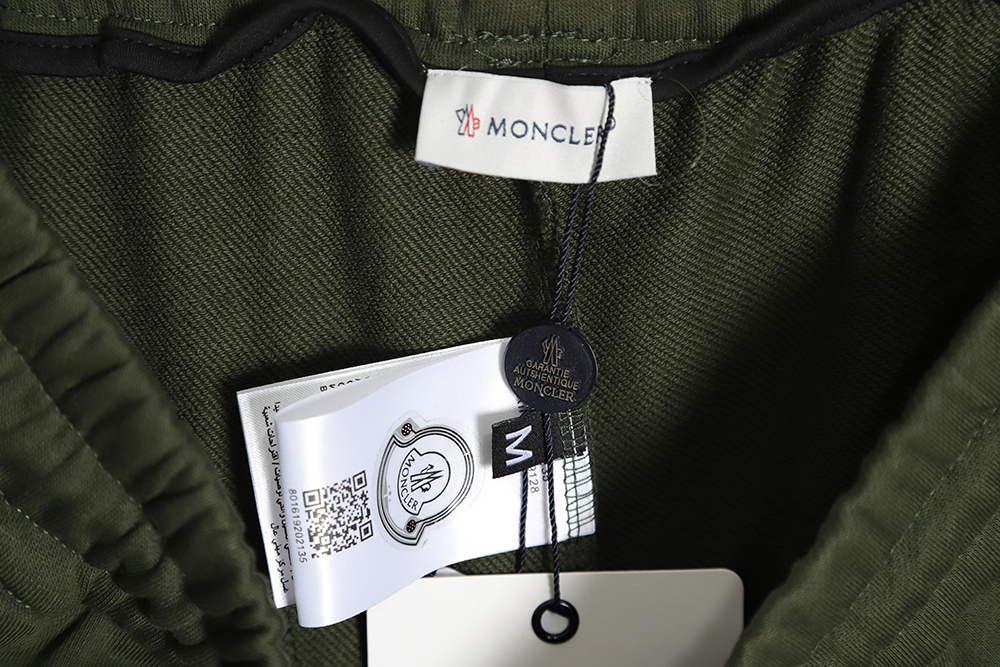 Moncler 23ss logo red blue and white striped webbing shorts