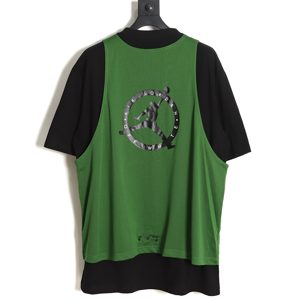 OFF-WHITE x AIR JORDAN OW Jordan joint limited edition fake two short sleeves