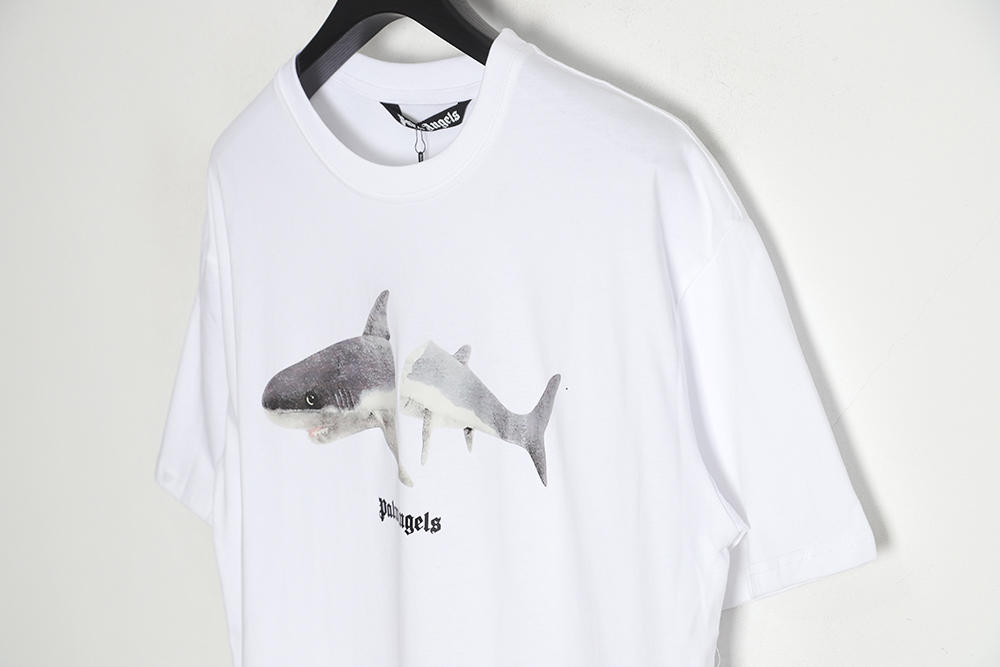 PALM ANGELS Palm Angels PA broken tail shark print short sleeves