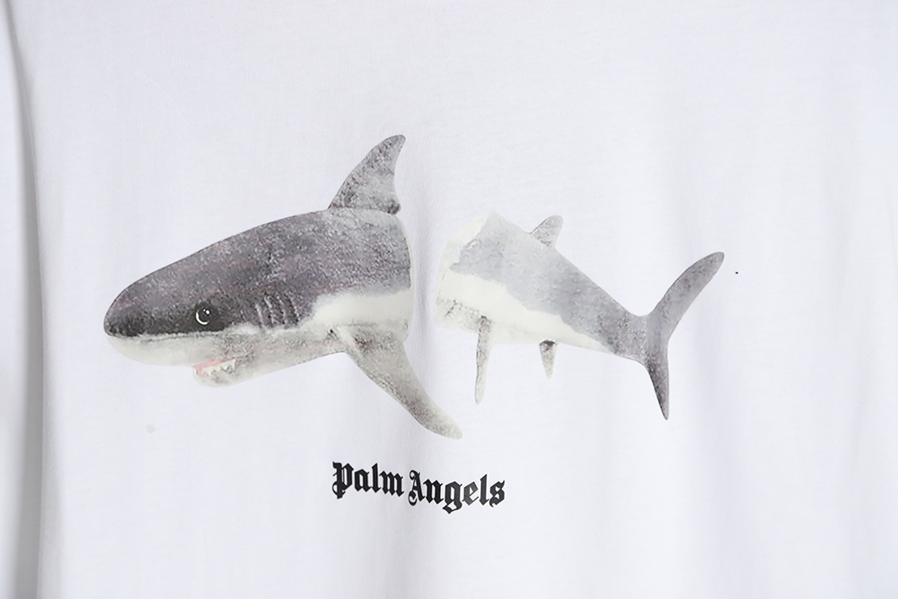 PALM ANGELS Palm Angels PA broken tail shark print short sleeves