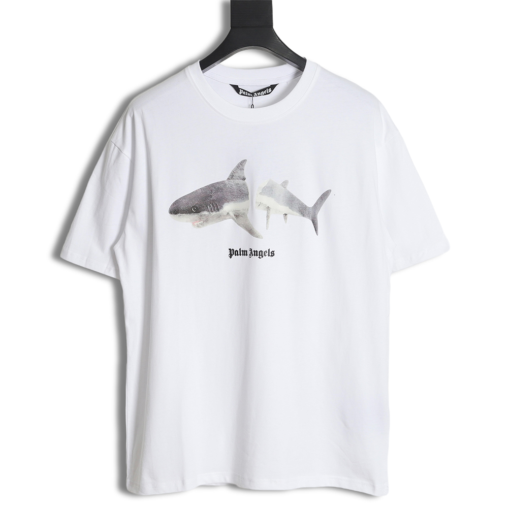 PALM ANGELS Palm Angels PA broken tail shark print short sleeves