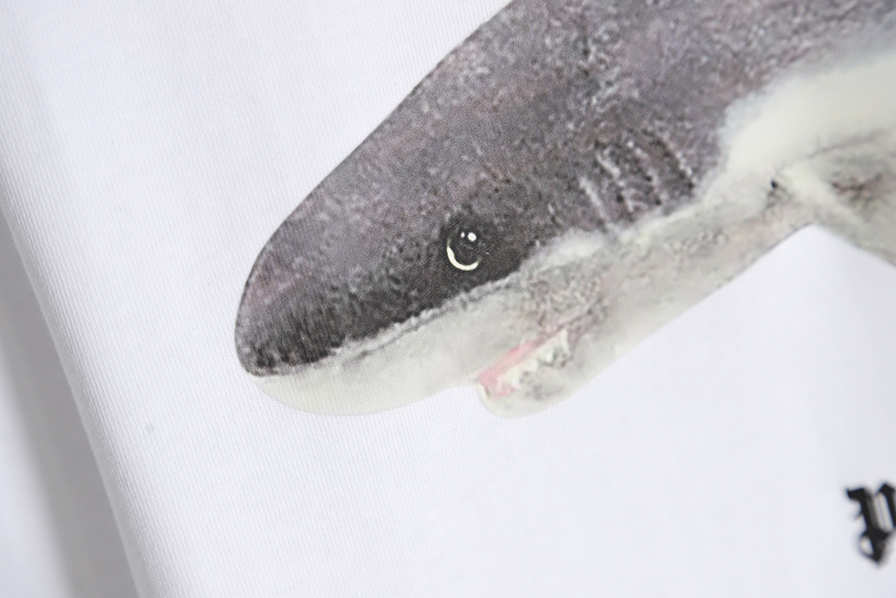 PALM ANGELS Palm Angels PA broken tail shark print short sleeves