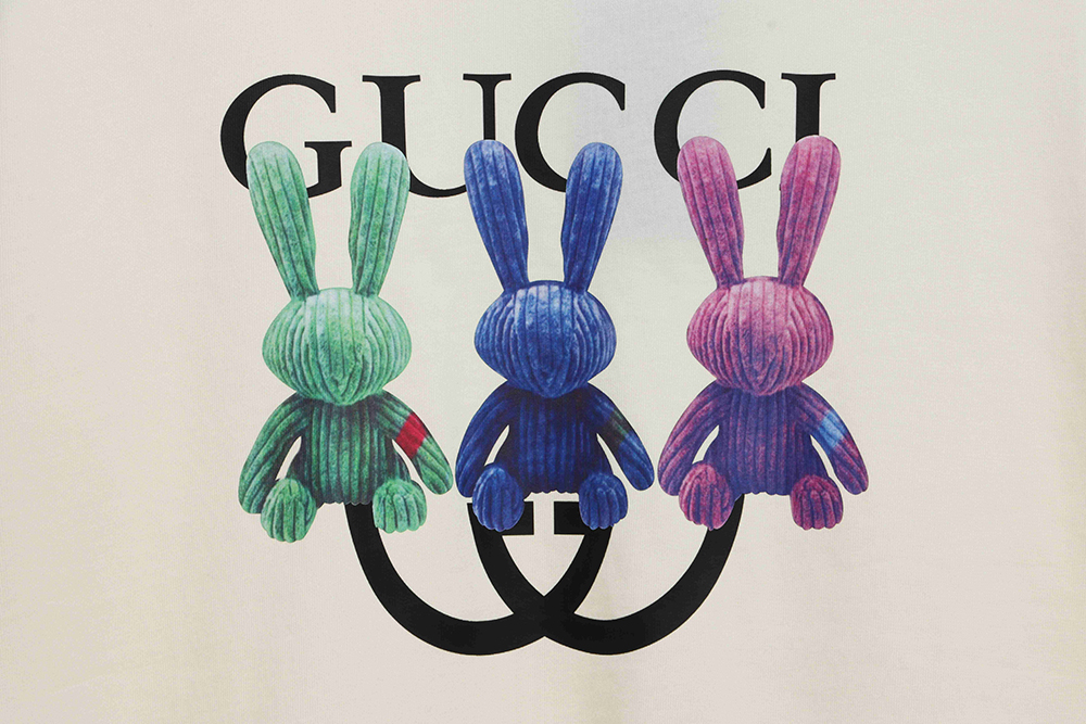G*u*i colorful three-dimensional rabbit print short sleeve tsk1