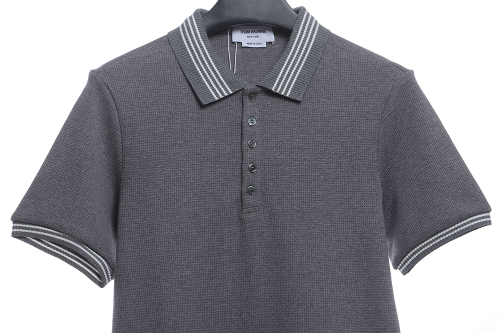 TB waffle stripe printed edge POLO