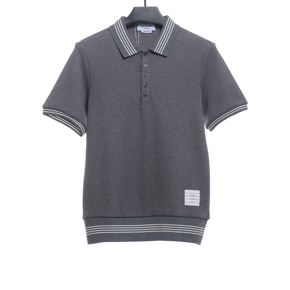 TB waffle stripe printed edge POLO