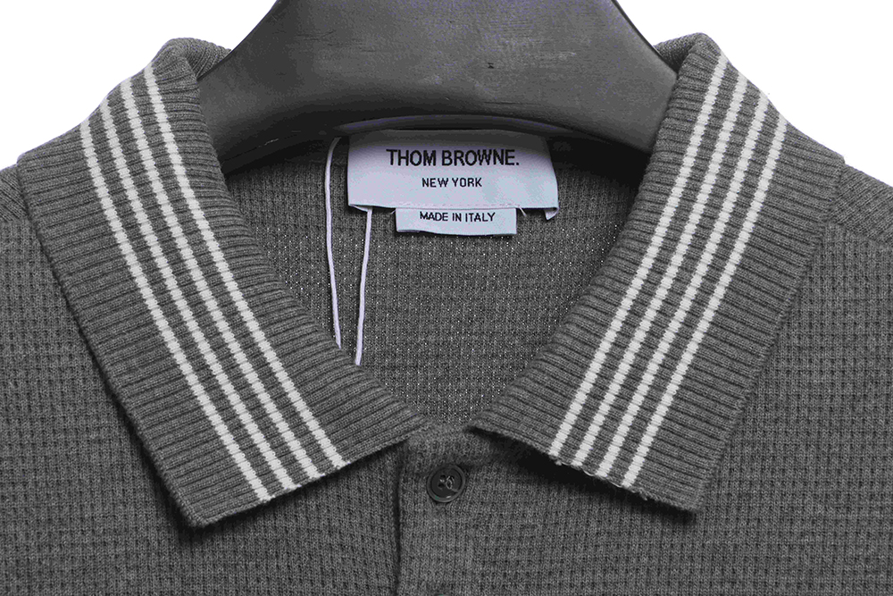 TB waffle stripe printed edge POLO