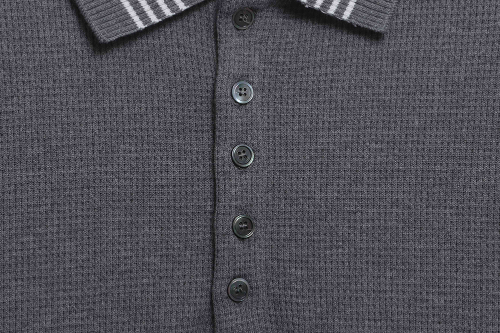 TB waffle stripe printed edge POLO