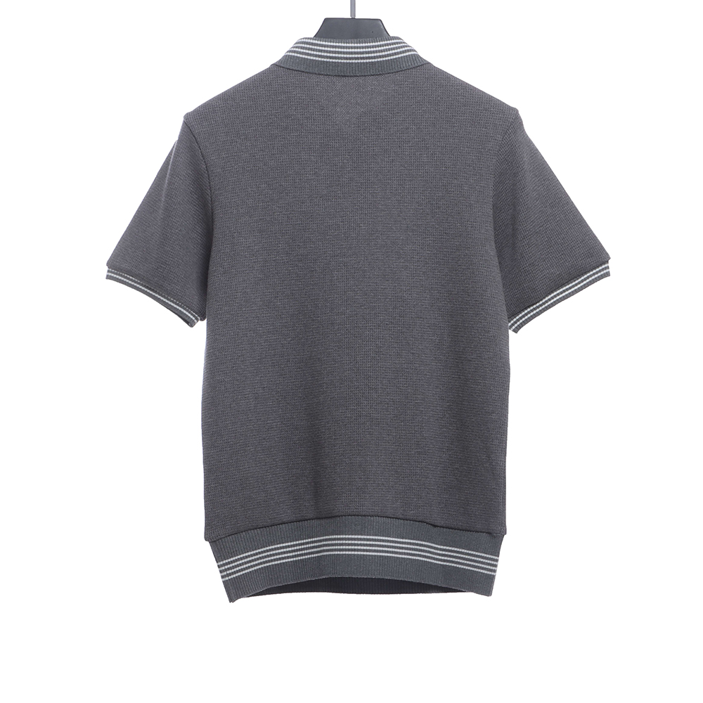 TB waffle stripe printed edge POLO