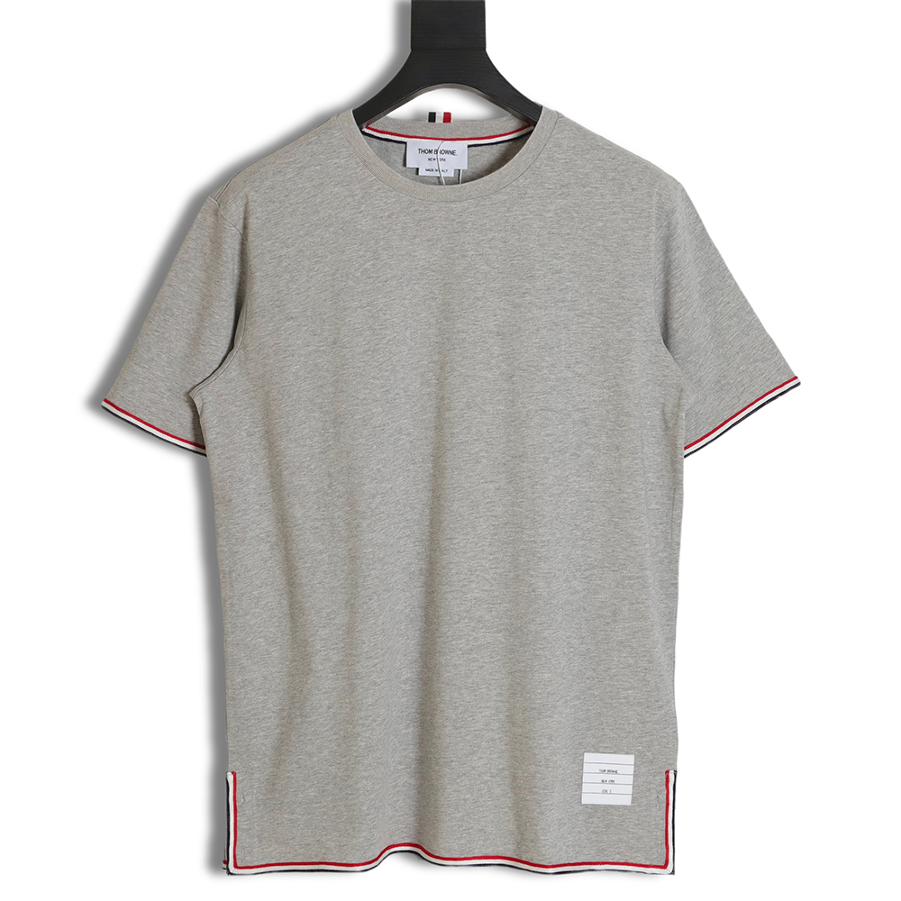 Thom Browne TB Red White Blue Webbing Overlock Short Sleeve TSK1