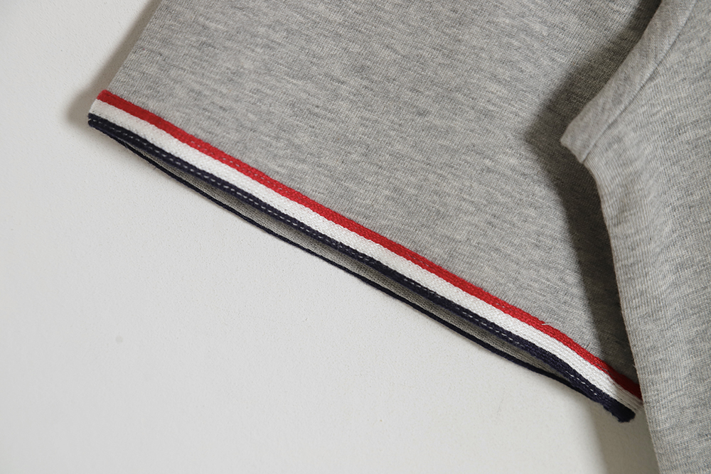 Thom Browne TB Red White Blue Webbing Overlock Short Sleeve TSK1