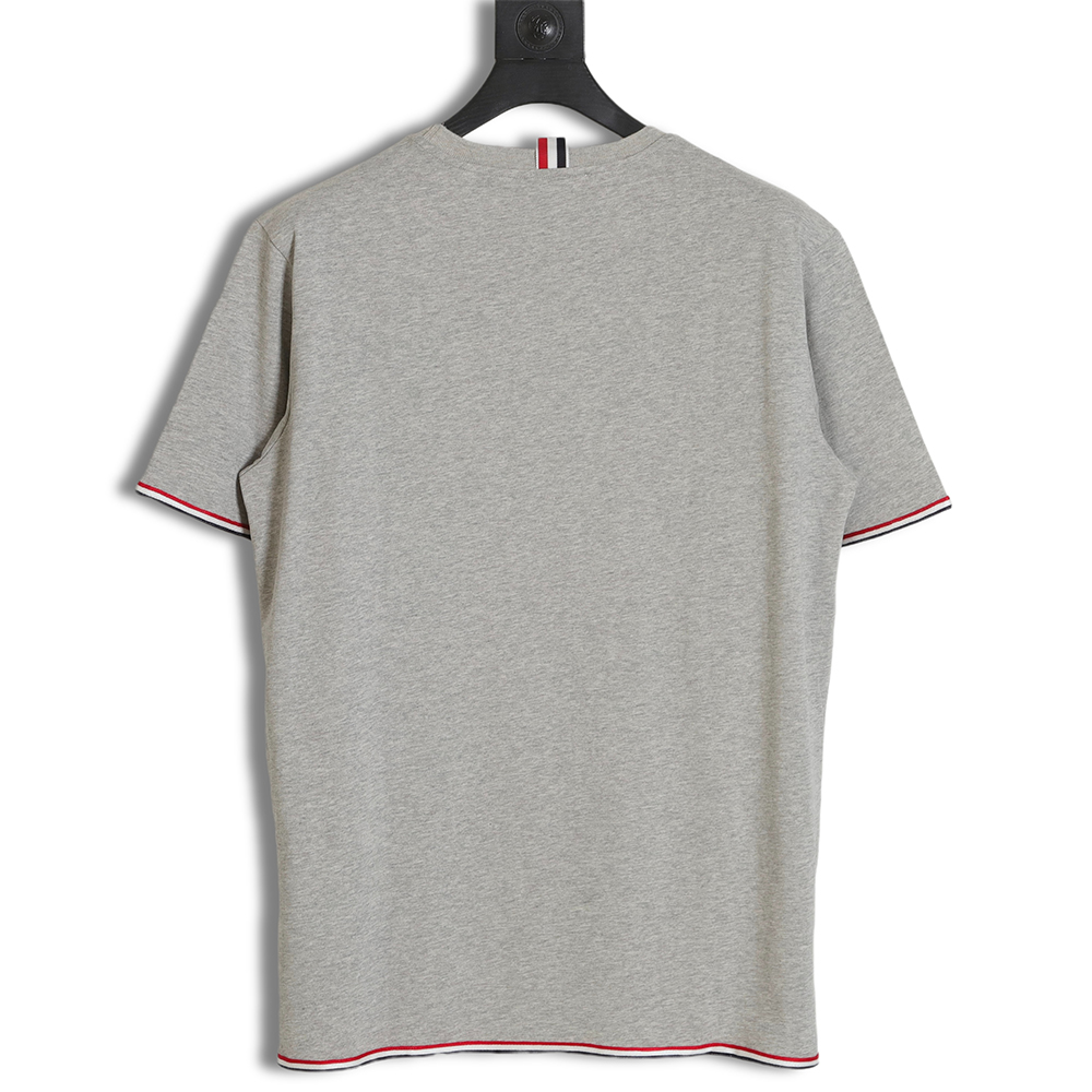 Thom Browne TB Red White Blue Webbing Overlock Short Sleeve TSK1